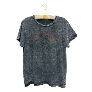 Ed Hardy Grunge Distressed Acid Wash Black Graphic Tshirt Large Y2K Streetwear